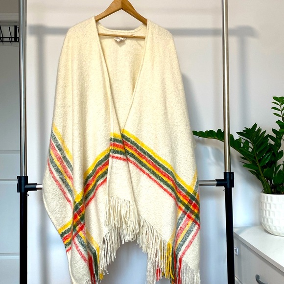 Free People Accessories - Free People Ivory Fringe Wrap